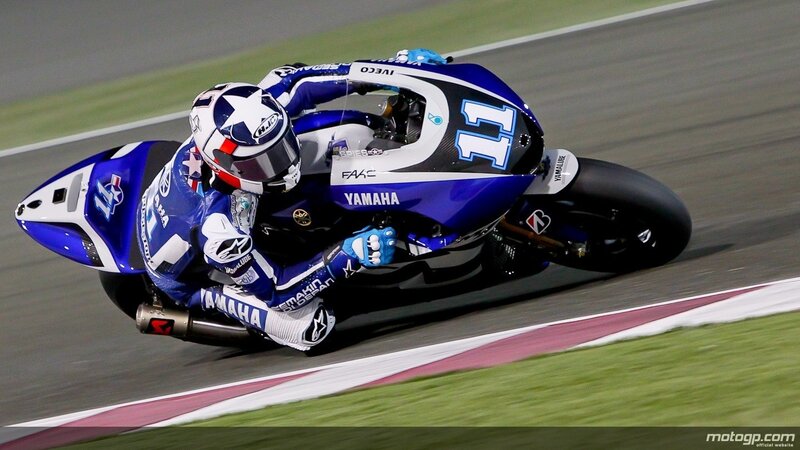 Motorcycle Racer on Track — Blue, Dynamic, Night, Photograph, Racing Suit, Helmet, White