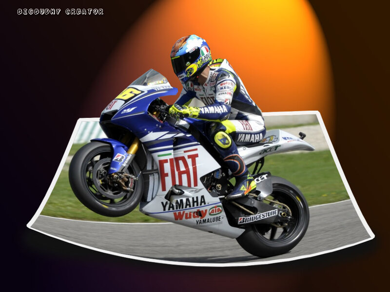 Motorcycle Racer on Track — Blue, Dynamic, Sunset