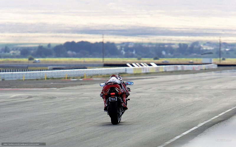 Motorcycle Racer on Track — Gray, Calm
