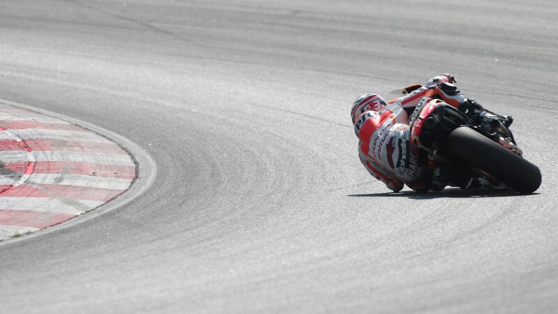 Motorcycle Racer on Track — Gray, Dynamic, Afternoon, Photograph, Racetrack
