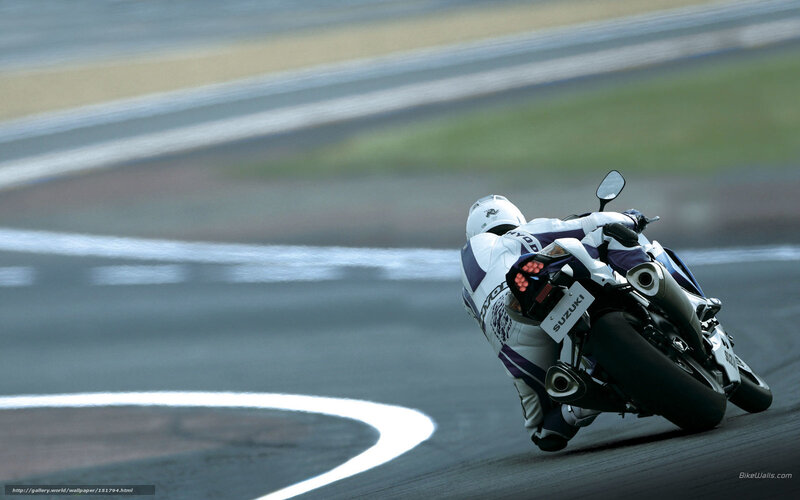 Motorcycle Racer on Track — Gray, Dynamic, Photograph