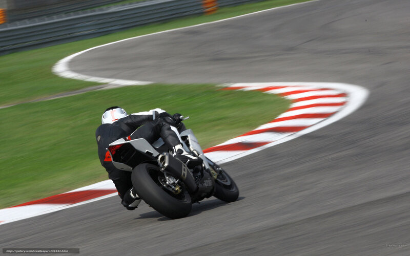 Motorcycle Racer on Track — Gray, Dynamic