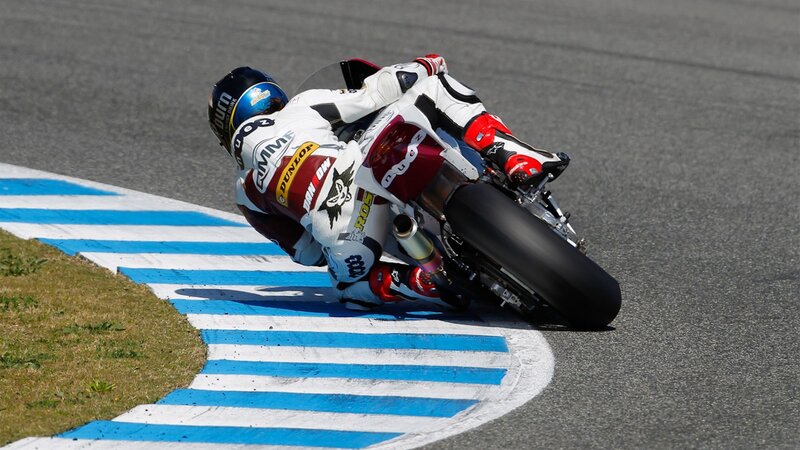Motorcycle Racer on Track — Gray