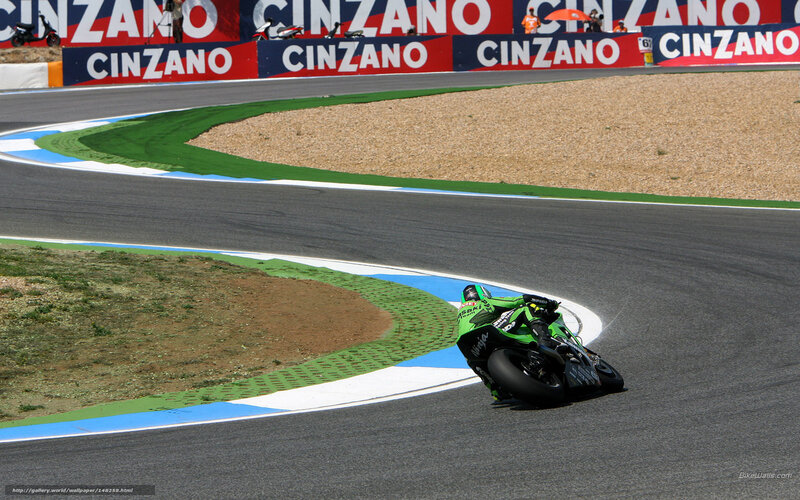 Motorcycle Racer on Track — Green, Dynamic, Afternoon, Photograph, Billboard