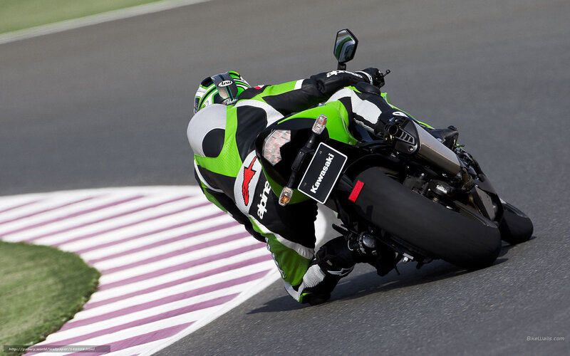 Motorcycle Racer on Track — Green, Dynamic, Afternoon, Photograph, Racetrack