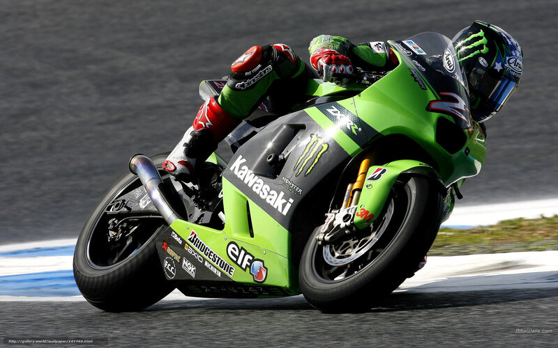 Motorcycle Racer on Track — Green, Dynamic, Afternoon, Photograph, Racing Bike, Helmet
