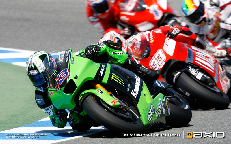 Motorcycle Racer on Track — Green, Dynamic, Afternoon, Photograph, Racing Bikes