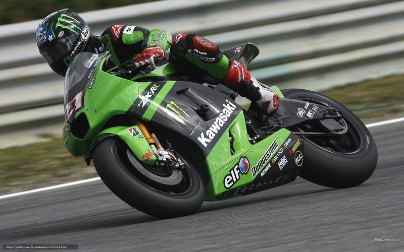 Motorcycle Racer on Track — Green, Dynamic, Photograph, Racing Suit, Helmet, Guardrail