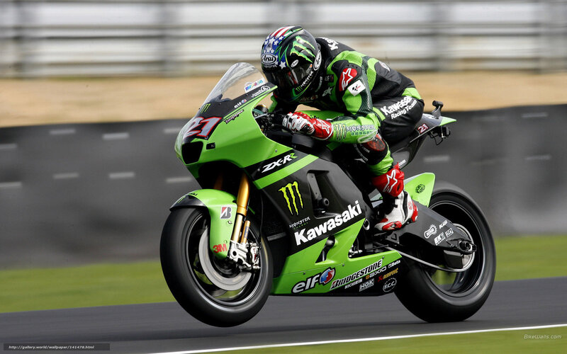 Motorcycle Racer on Track — Green, Dynamic, Photograph