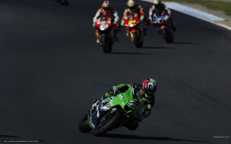 Motorcycle Racer on Track — Green, Intense