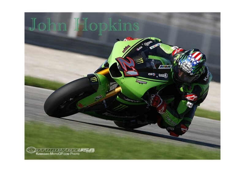 Motorcycle Racer on Track — Green