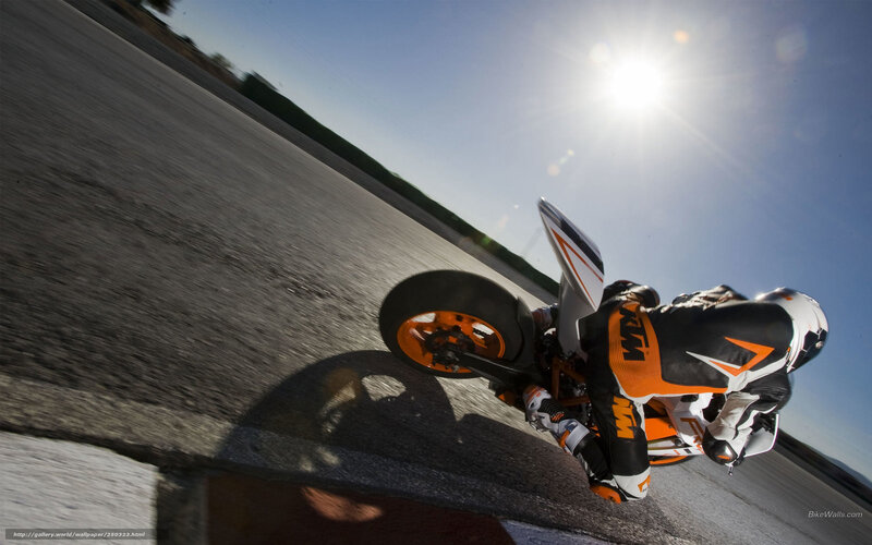Motorcycle Racer on Track — Orange, Dramatic