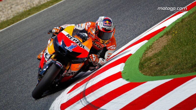 Motorcycle Racer on Track — Orange, Dynamic, Afternoon, Photograph, Grass, Red