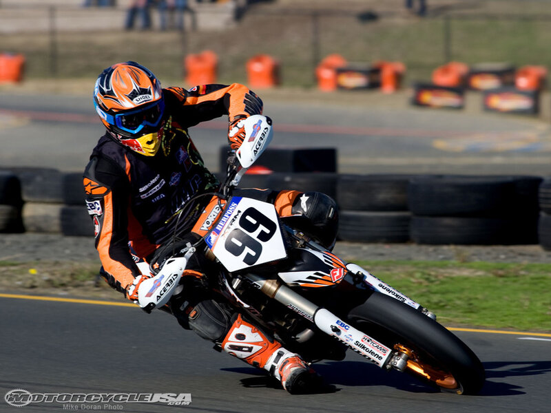 Motorcycle Racer on Track — Orange, Dynamic, Afternoon, Photograph, Racing Bike, Tires