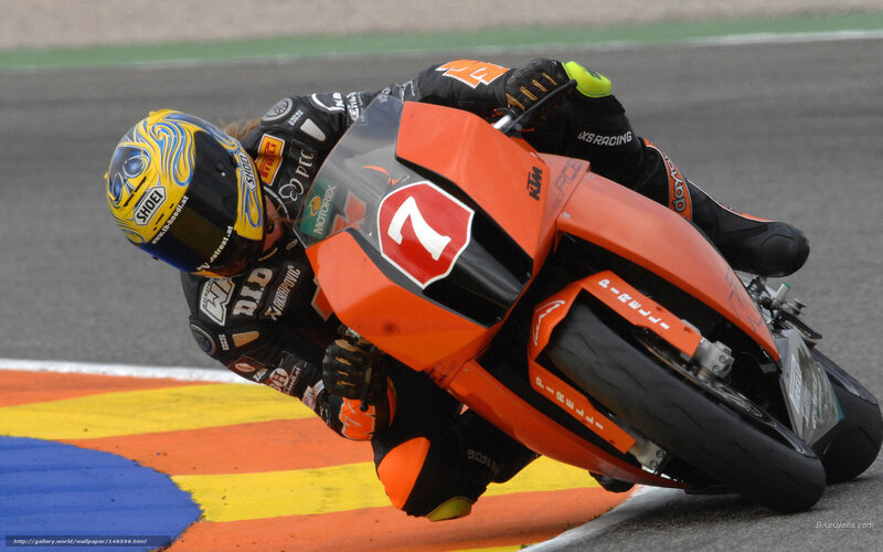 Motorcycle Racer on Track — Orange, Dynamic, Photograph, Racing Bike, Helmet