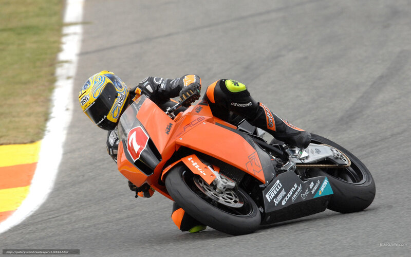 Motorcycle Racer on Track — Orange, Dynamic, Photograph, Racing Bike