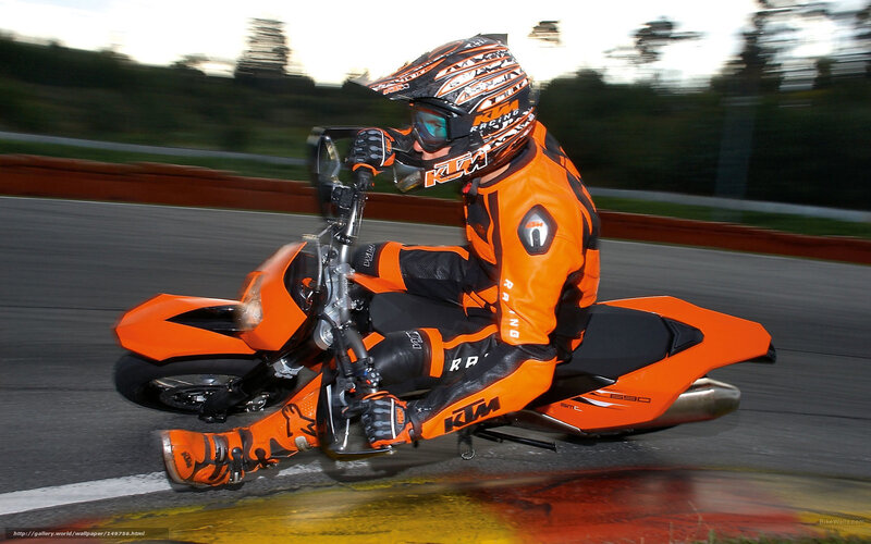 Motorcycle Racer on Track — Orange, Dynamic, Sunset