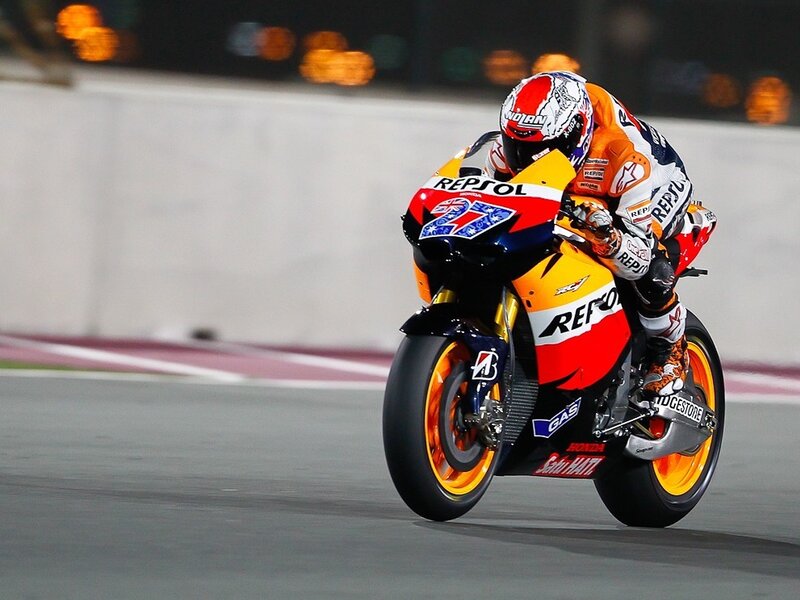 Motorcycle Racer on Track — Orange, Dynamic