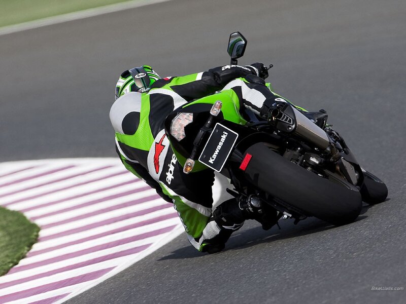 Motorcycle Racer on Track — Racetrack, Black