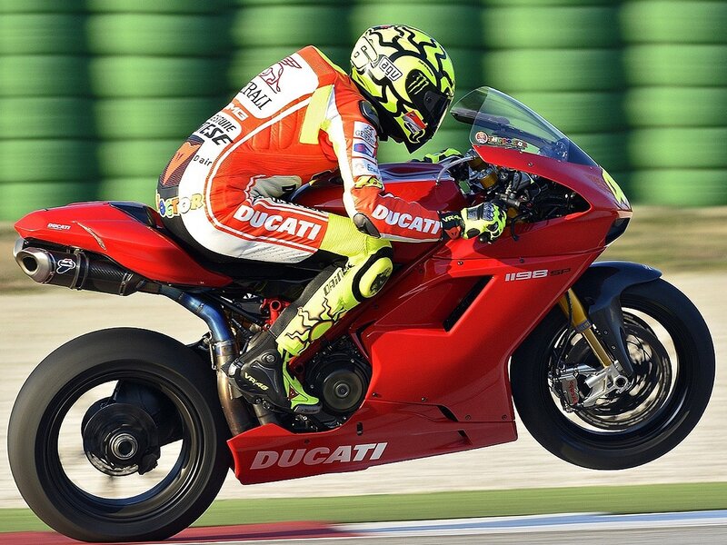 Motorcycle Racer on Track — Red, Dynamic, Afternoon, Photograph, Ducati Motorcycle