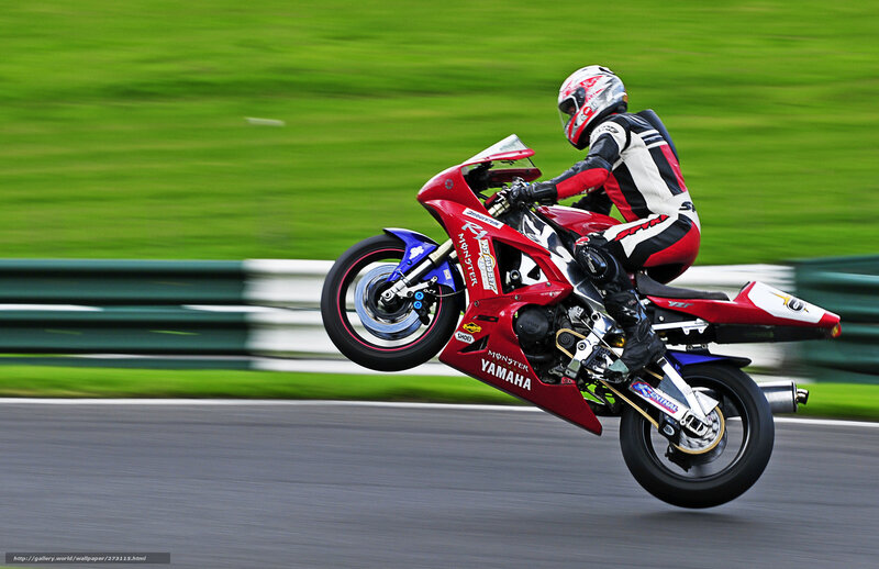 Motorcycle Racer on Track — Red, Dynamic, Afternoon, Photograph, Grass