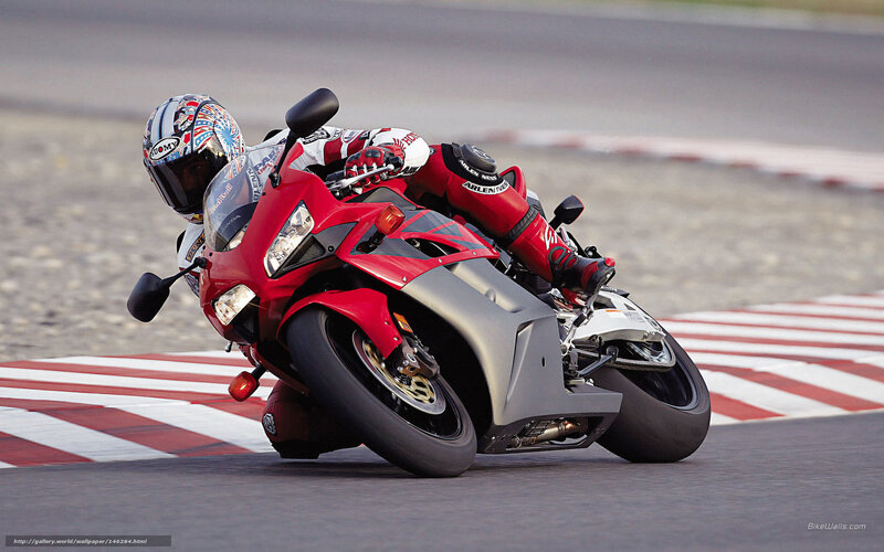 Motorcycle Racer on Track — Red, Dynamic, Photograph, Racetrack