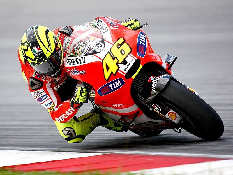 Motorcycle Racer on Track — Red, Dynamic, Photograph, Racing Bike