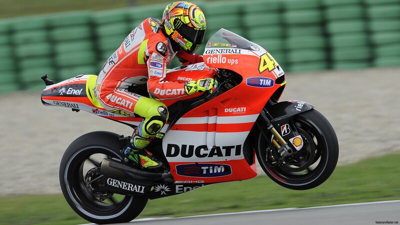 Motorcycle Racer on Track — Red, Dynamic, Photograph, Racing Suit, Ducati Bike