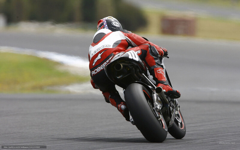 Motorcycle Racer on Track — Red, Dynamic, Photograph, Racing Suit, Helmet