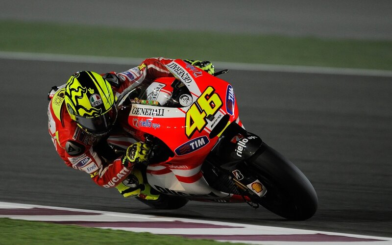 Motorcycle Racer on Track — Red, Intense, Night, Photograph, Racing Bike