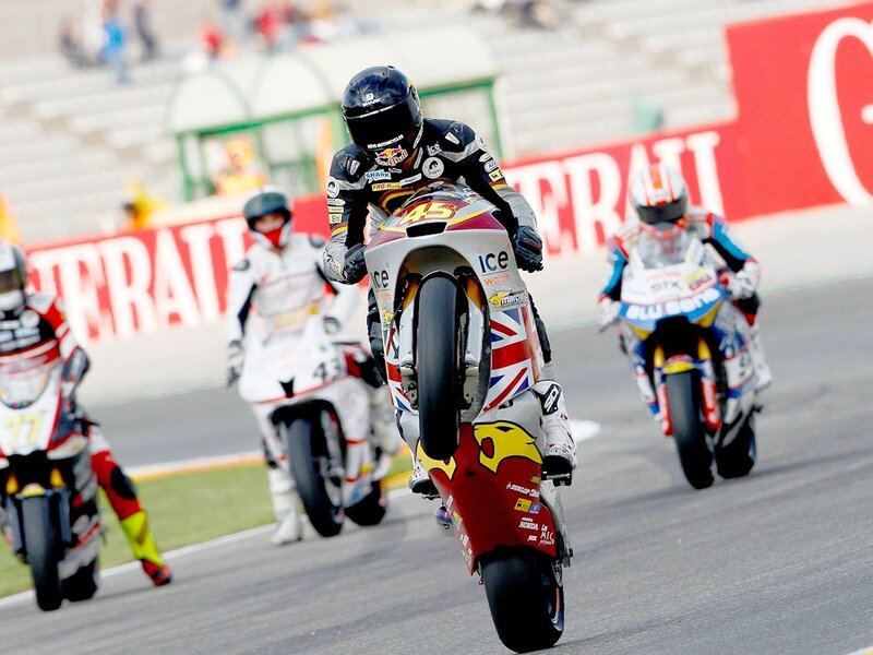 Motorcycle Racer on Track — Red