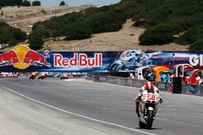 Motorcycle Racer on Track — White, Competitive