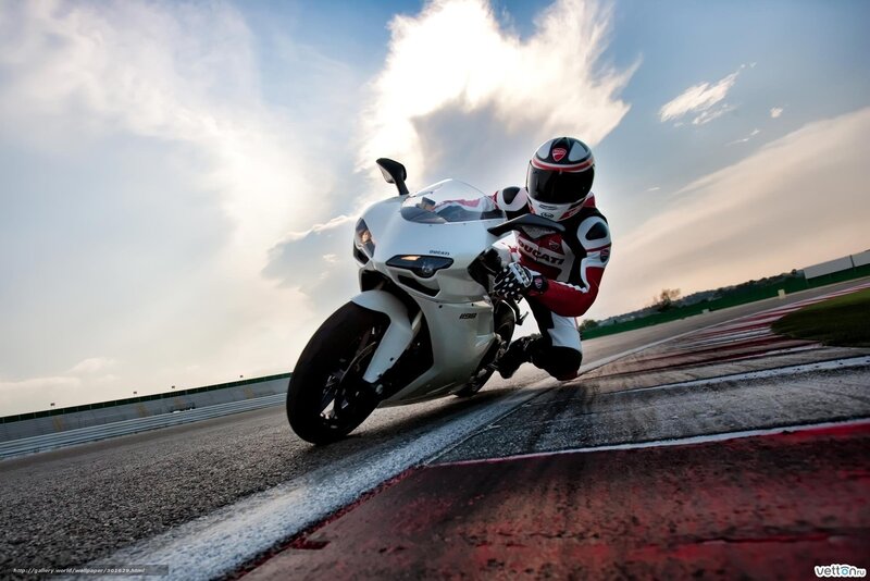 Motorcycle Racer on Track — White, Dramatic, Sunset