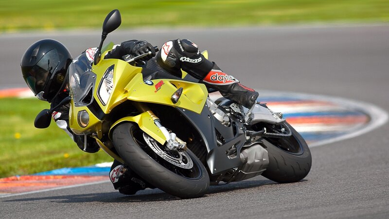Motorcycle Racer on Track — Yellow, Dynamic, Afternoon, Photograph, Racetrack, Black