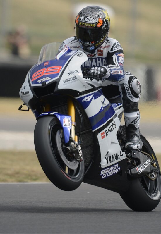 Motorcycle racer on Yamaha bike