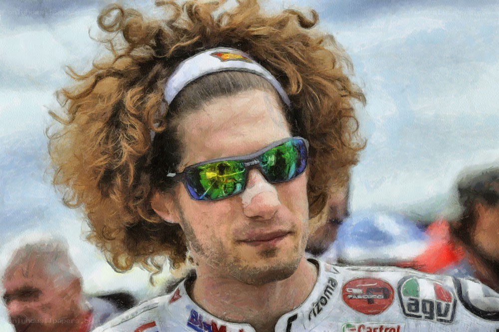 motorcycle racer portrait