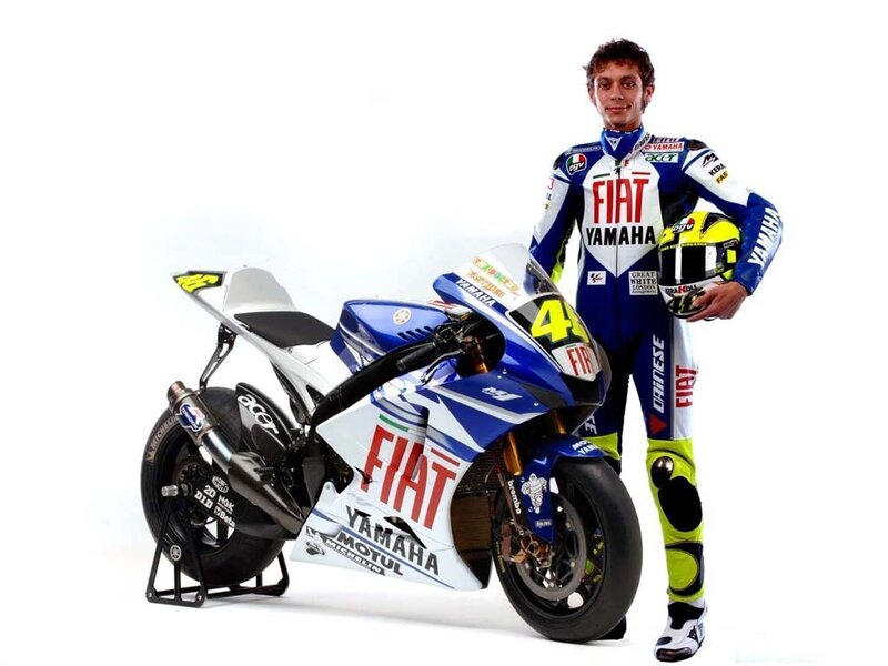 Motorcycle Racer with Bike — Blue, Professional
