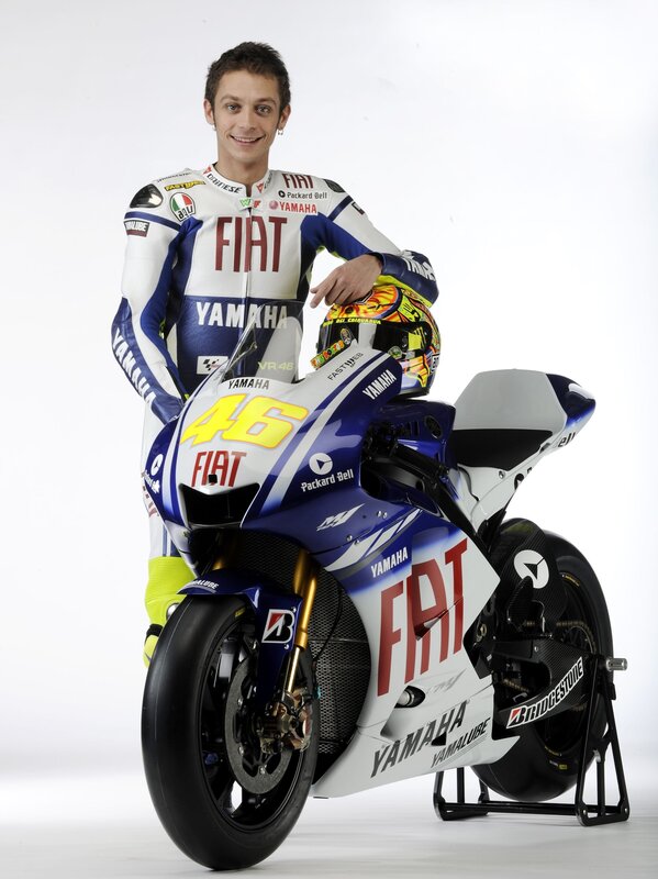 Motorcycle Racer with Bike — Blue