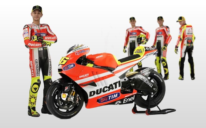 Motorcycle Racer with Bike — Red