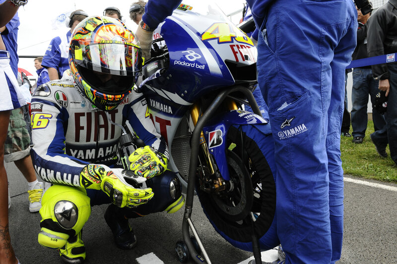 Motorcycle racer with bike