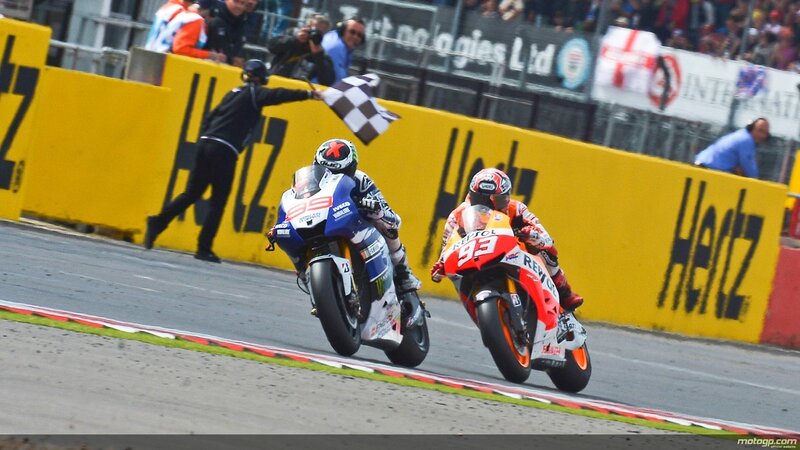 Motorcycle Racers at Finish Line