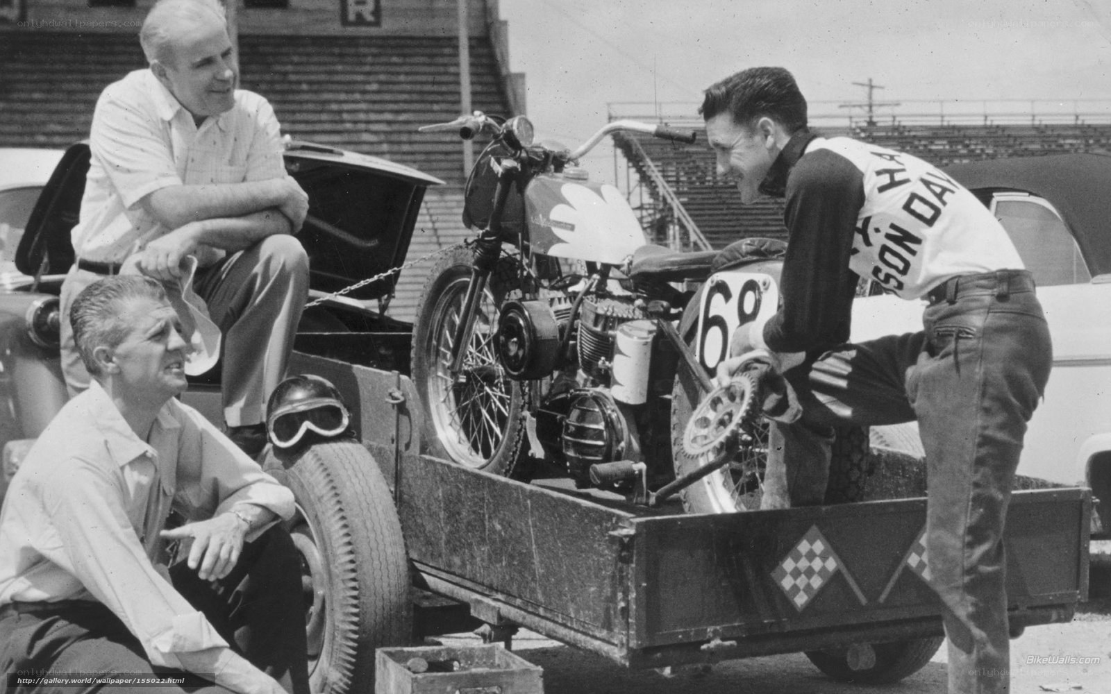Motorcycle racers at the track