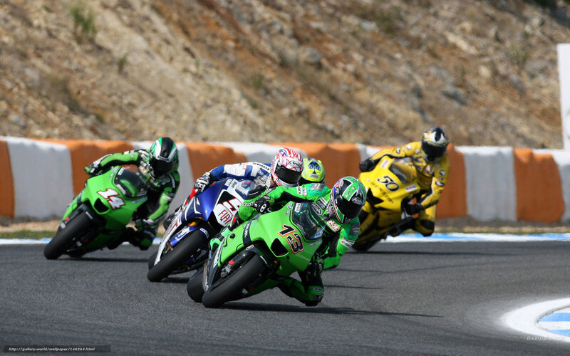 Motorcycle racers in action