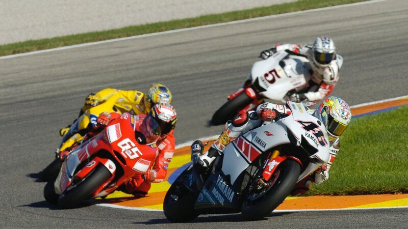 Motorcycle racers in action