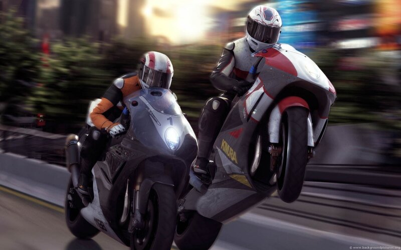 Motorcycle racers in action