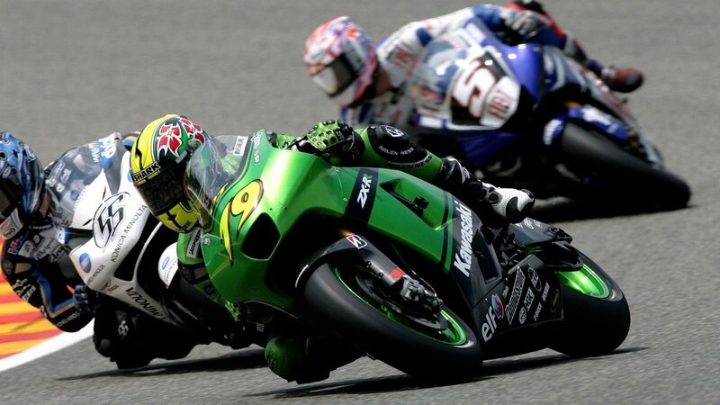 Motorcycle racers in action