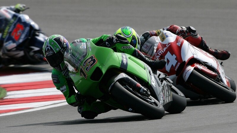 Motorcycle racers in action