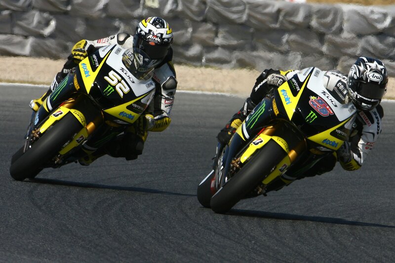 Motorcycle racers in action