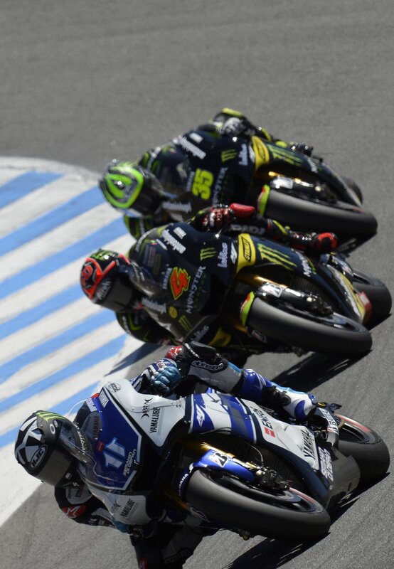 Motorcycle racers in action
