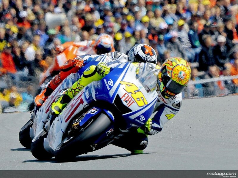 Motorcycle racers in action